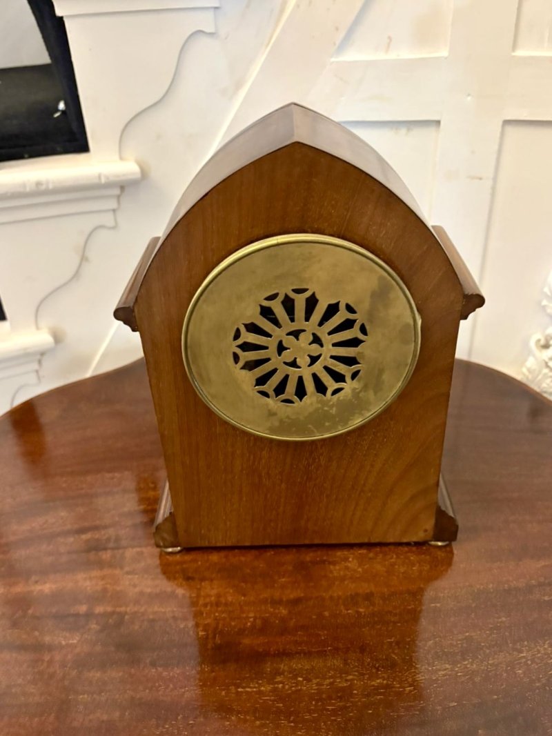 Antique Edwardian Mahogany Striking Mantel Clock